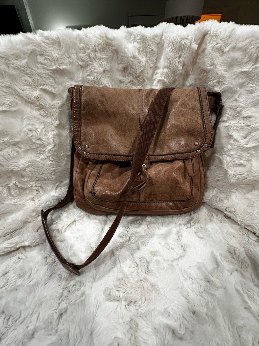 The Sak Brown Leather Crossbody Shoulder Bag - Picture 13 of 13